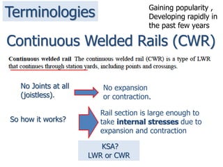 Rail Terminologies 05 Welded Track (Railway Engineering Lectures هندسة السكك الحديدية & Dr ...