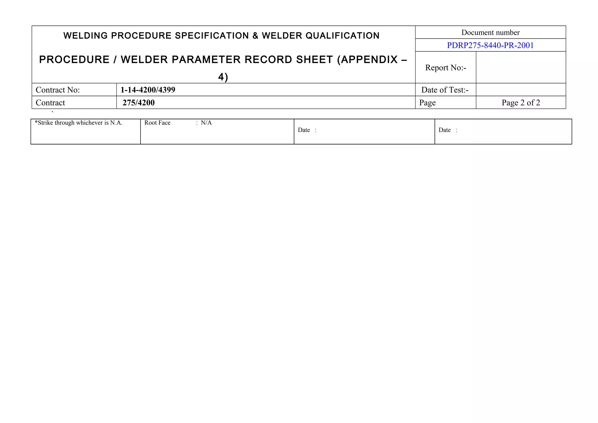 Welder parameter sheet PPT