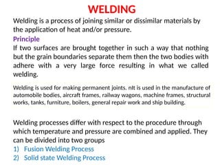 Comprehensive Overview of Welding Processes and Techniques | PPTX