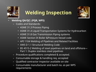Welding Procedures in Thermal and oil & gas-ppt | PPT