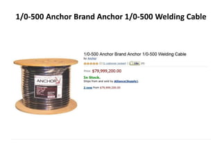 1/0-500 Anchor Brand Anchor 1/0-500 Welding Cable
 