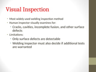 Weld Inspection Methods Comprehensive Guide to Welding Defects, Causes, and Inspection Methods ...