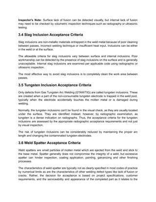 Welding Defects Acceptance Criteria: AWS D1.1 & ASME Visual Inspection ...