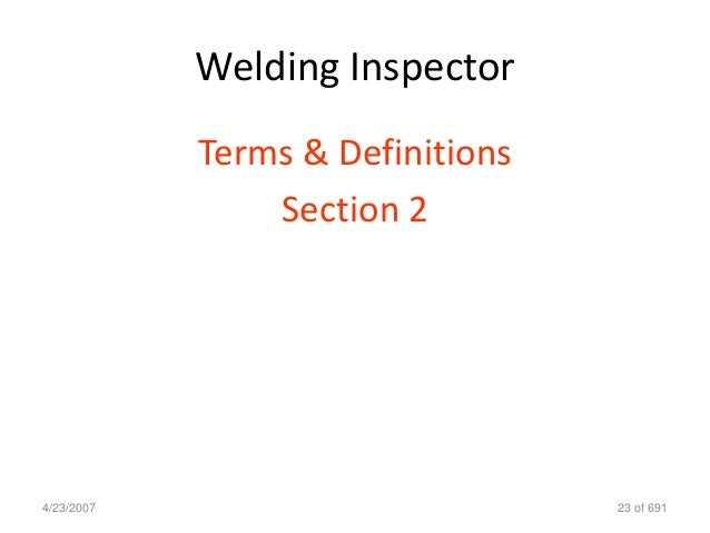 Welding Inspection Cswip