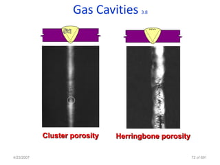 Gas Cavities     3.8




            Cluster porosity   Herringbone porosity

4/23/2007                                             72 of 691
 