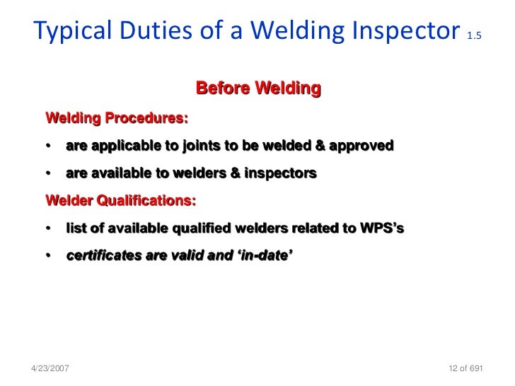 Welding Inspection Cswip