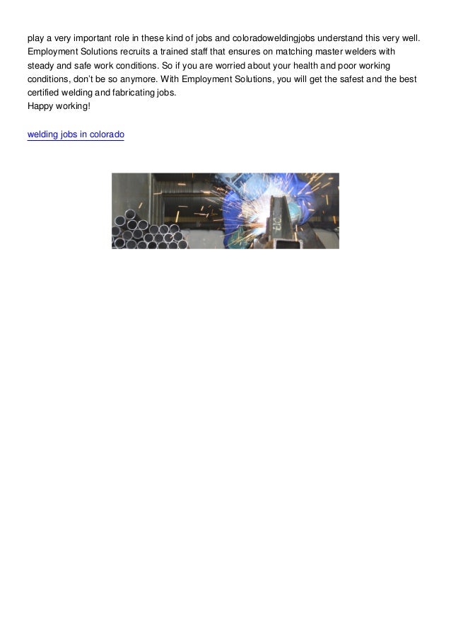entry level welding jobs in colorado