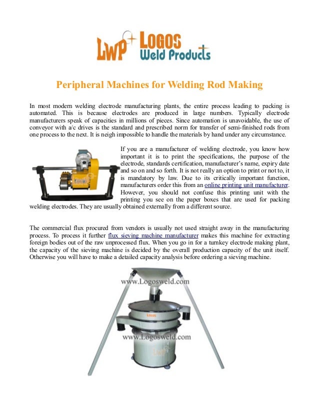 Peripheral Machines for Welding Rod Making