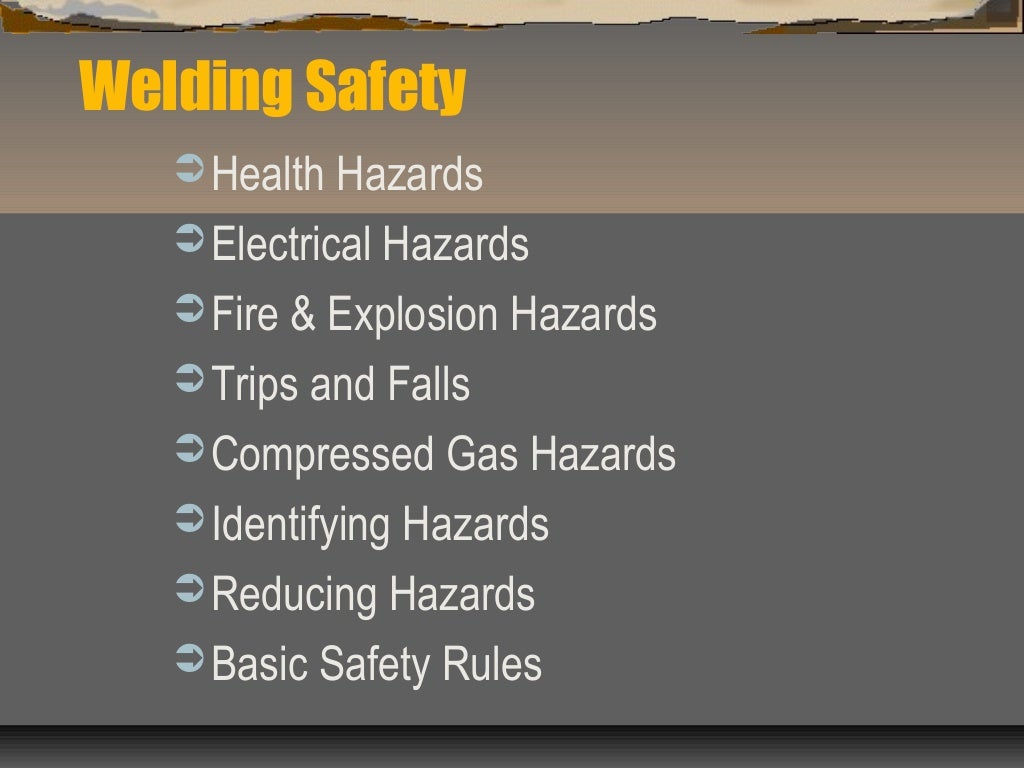 Welding safety hazard