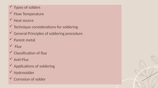 Soldering Classification Welding, Brazing & Soldering in Orthodontics: Principles, Techniques ...