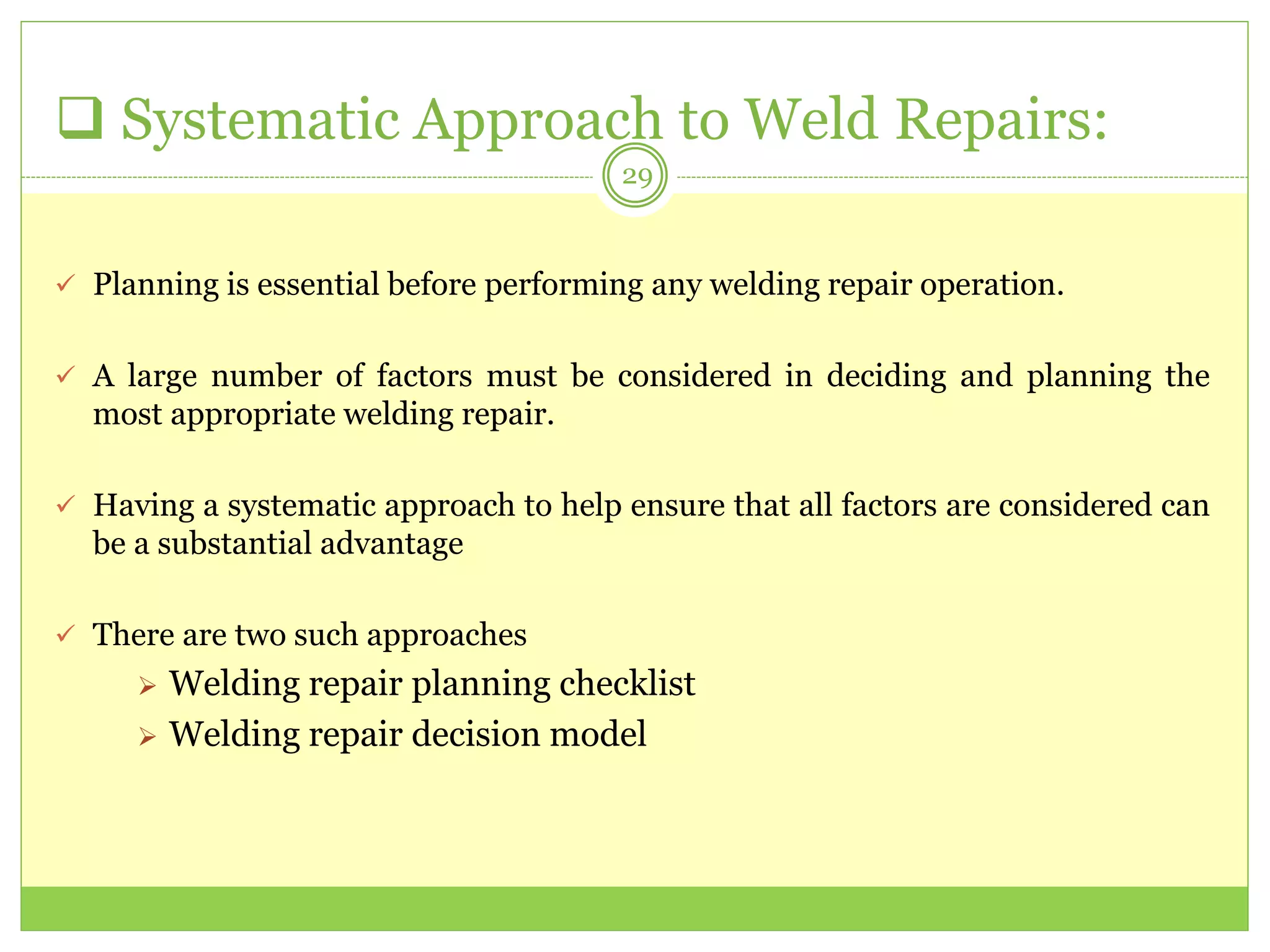 Weld repair raghav | PPTX
