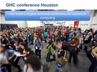 18
GHC conference Houston
The world’s largest technical conference for women in
computing
 
