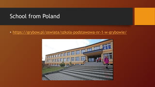 School from Poland
• https://grybow.pl/oswiata/szkola-podstawowa-nr-1-w-grybowie/
 
