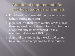 Welfare of animal during transport | PPTX