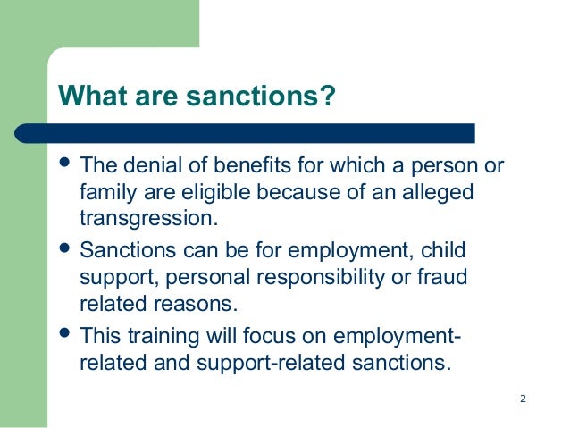 Welfare Sanctions