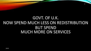GOVT. OF U.K.
NOW SPEND MUCH LESS ON REDISTRIBUTION
BUT SPEND
MUCH MORE ON SERVICES
ABRAR
20
 