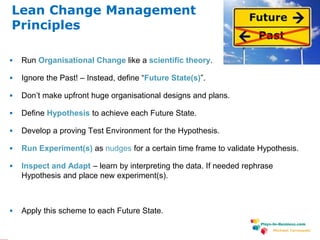 www.plays-in-business.com
Michael Tarnowski
 Run Organisational Change like a scientific theory.
 Ignore the Past! – Ins...