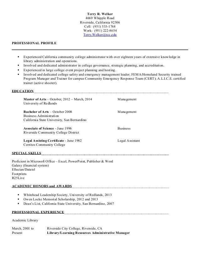 academic dean resume
