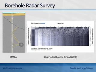 ©MALÅ Observed in Otaniemi, Finland (2002)
Well-logging methods Special logging techniques
 