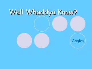 Well Whaddya Know? Angles 
