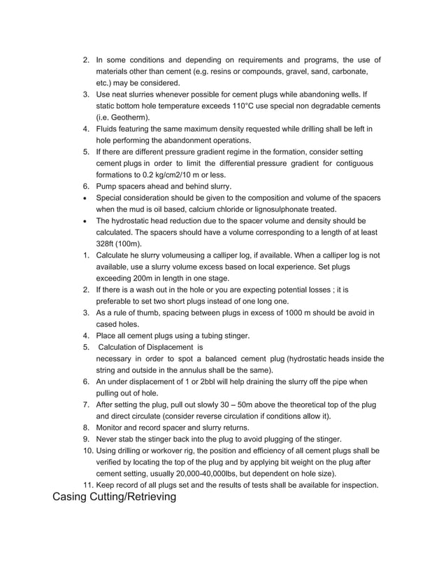 Well abandonment process procedures PDF