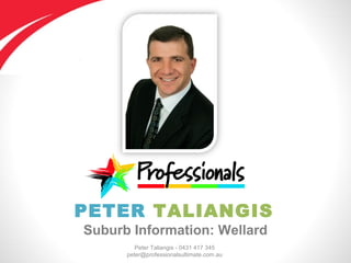 Peter Taliangis - 0431 417 345
peter@professionalsultimate.com.au
PETER TALIANGIS
Suburb Information: Wellard
 