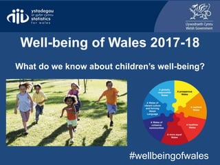 What do we know about children’s well-being?
#wellbeingofwales
Well-being of Wales 2017-18
 