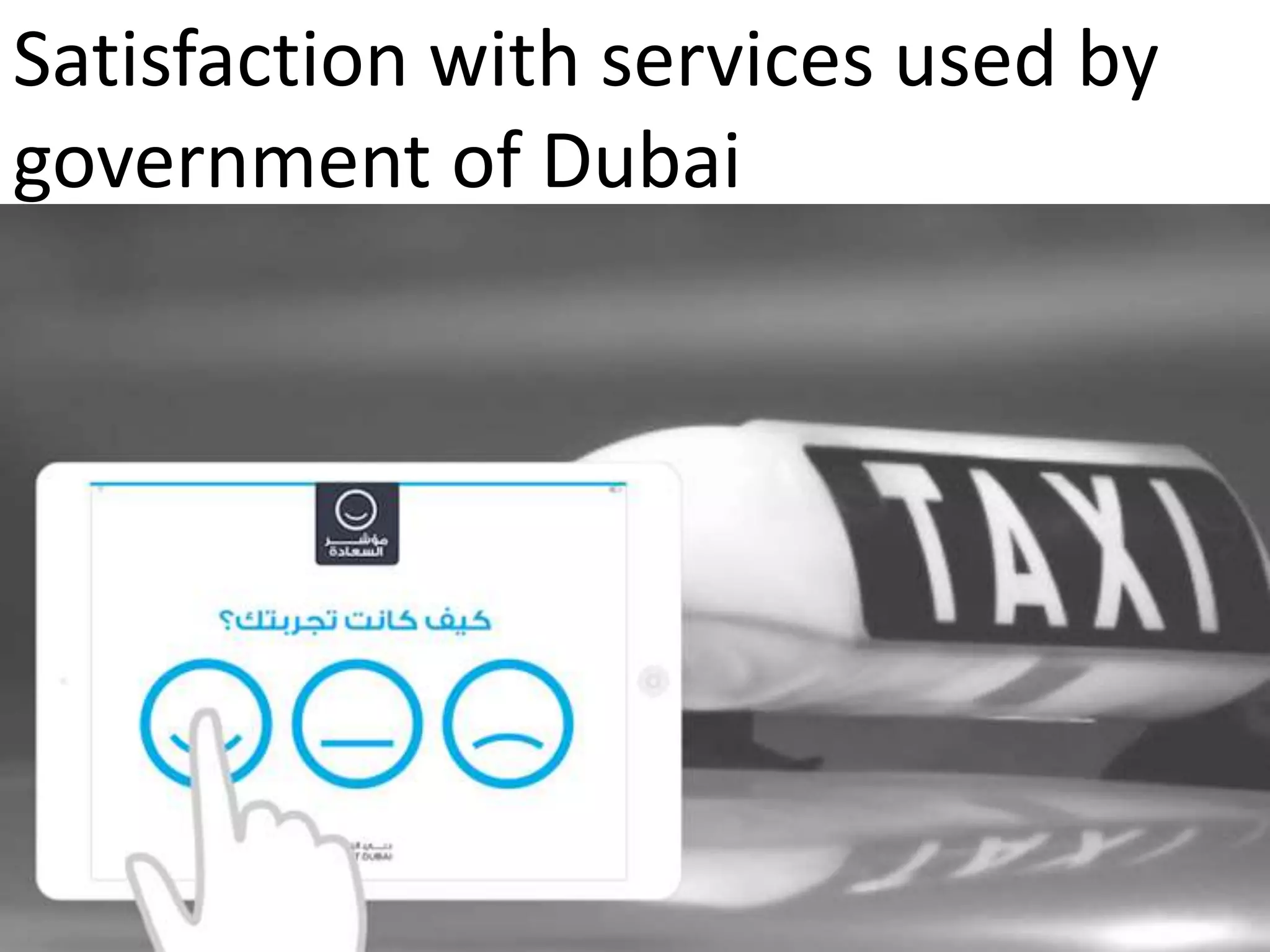 Satisfaction with services used by
government of Dubai
 