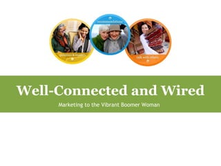 Well-Connected and Wired Marketing to the Vibrant Boomer Woman 