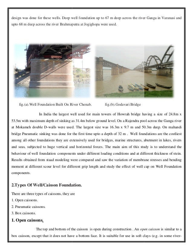 Well Foundation Meaning Shapes Forces and Description