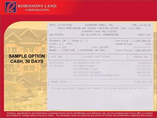 SAMPLE OPTION CASH, 30 DAYS 