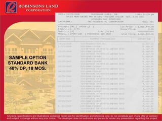 SAMPLE OPTION STANDARD BANK 40% DP, 18 MOS. 