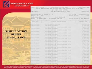 SAMPLE OPTION BPI-FSB 10%DP, 18 MOS 