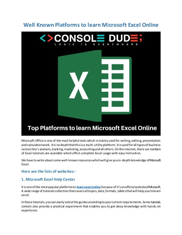 Excel Online Business Excel Online Business