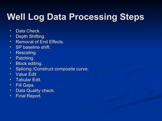 Well log data processing | PPT