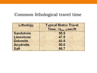 Common lithological travel time
 