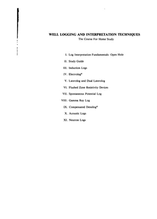 Well logging and interpretation techniques asin b000bhl7ou | PDF