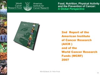 NSA AG/Basel, Dr. Peter Prock 2nd  Report of the  American Institute  of Cancer Research (AICR )  and of the  World Cancer Research Funds (WCRF) 2007 