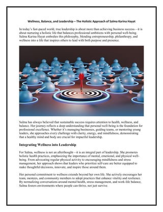 Wellness, Balance, and Leadership – The Holistic Approach of Salma ...