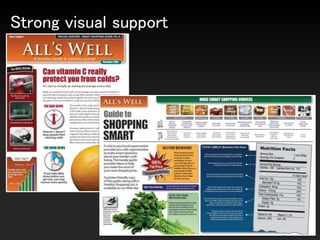 Strong visual support
 