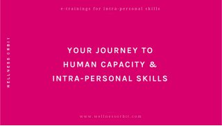 e - t r a i n i n g s f o r i n t r a - p e r s o n a l s k i l l s
w w w . w e l l n e s s o r b i t . c o m
YOUR JOURNEY TO
HUMAN CAPACITY &
INTRA-PERSONAL SKILLS
 