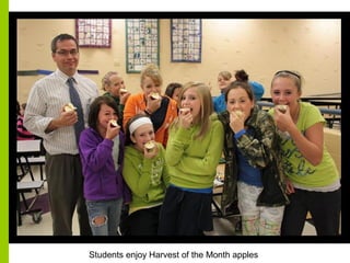 Students enjoy Harvest of the Month apples
 