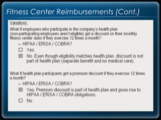 Fitness Center Reimbursements (Cont.)
 