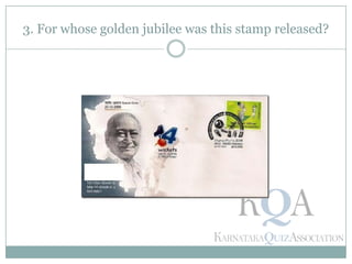 3. For whose golden jubilee was this stamp released?
 