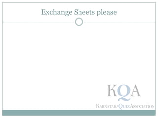 Exchange Sheets please
 