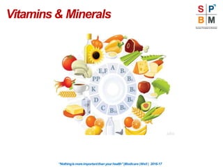 Vitamins & Minerals
“Nothingismoreimportantthanyourhealth”|Modicare |Well | 2016-17
 
