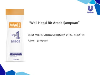 “Well Hepsi Bir Arada Şampuan”
COM MICRO-AQUA SERUM ve VITAL-KERATIN
içeren şampuan
 