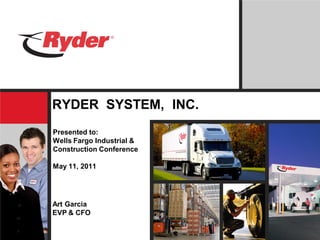 RYDER SYSTEM, INC.
Presented to:
Wells Fargo Industrial &
Construction Conference

May 11, 2011




Art Garcia
EVP & CFO
 