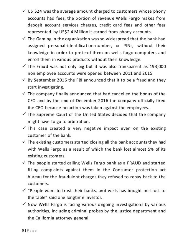 Wells Fargo Case Study