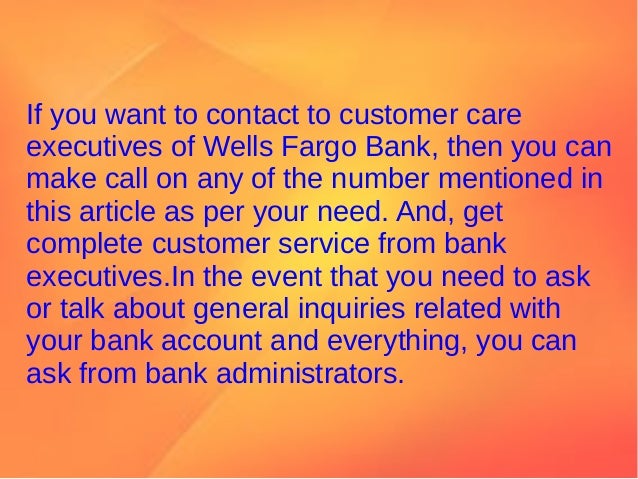 wells fargo customer service